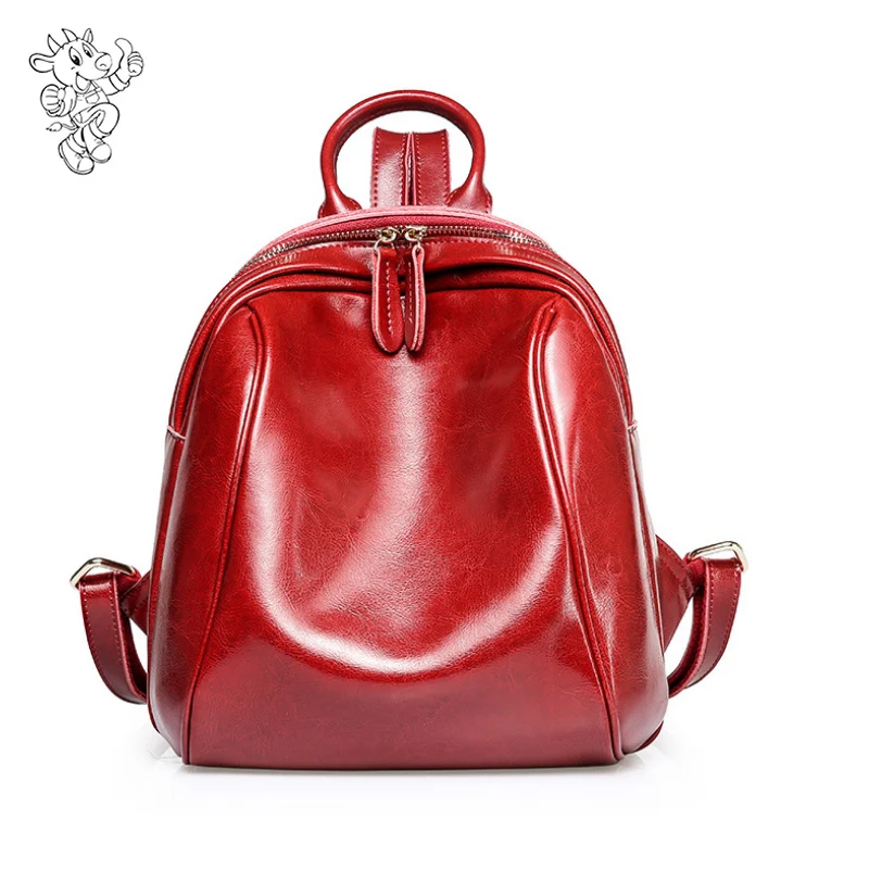 

Leather Ladies Bag Women Backpack School Kids For Women Leather Red Day Backpack