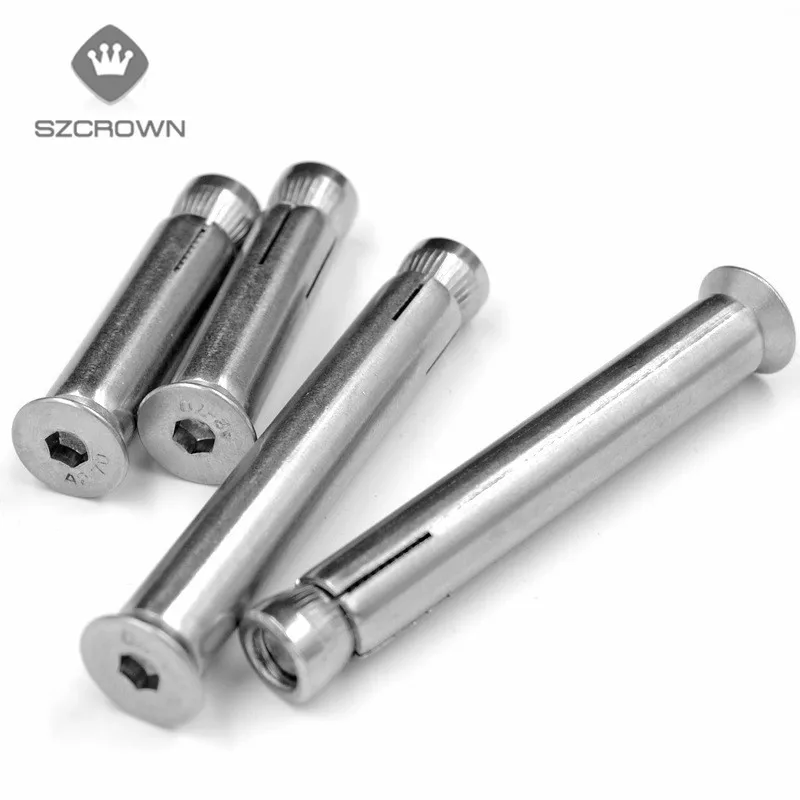 304 Stainless Steel Countersunk Head Hex Inner Expansion Screw Builtin