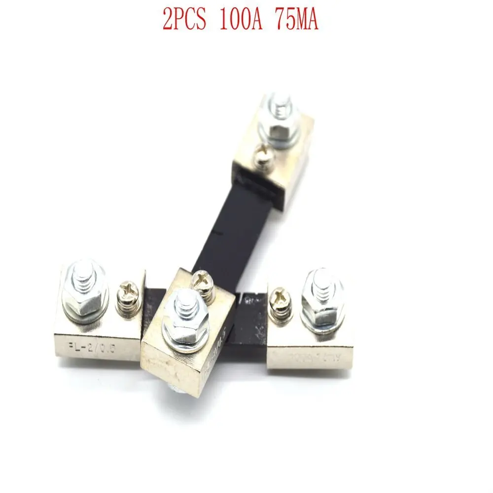 SMAK N FL-2 75A 75mV DC Current shunt Resistor for amp Ampere Panel Meter-NEW