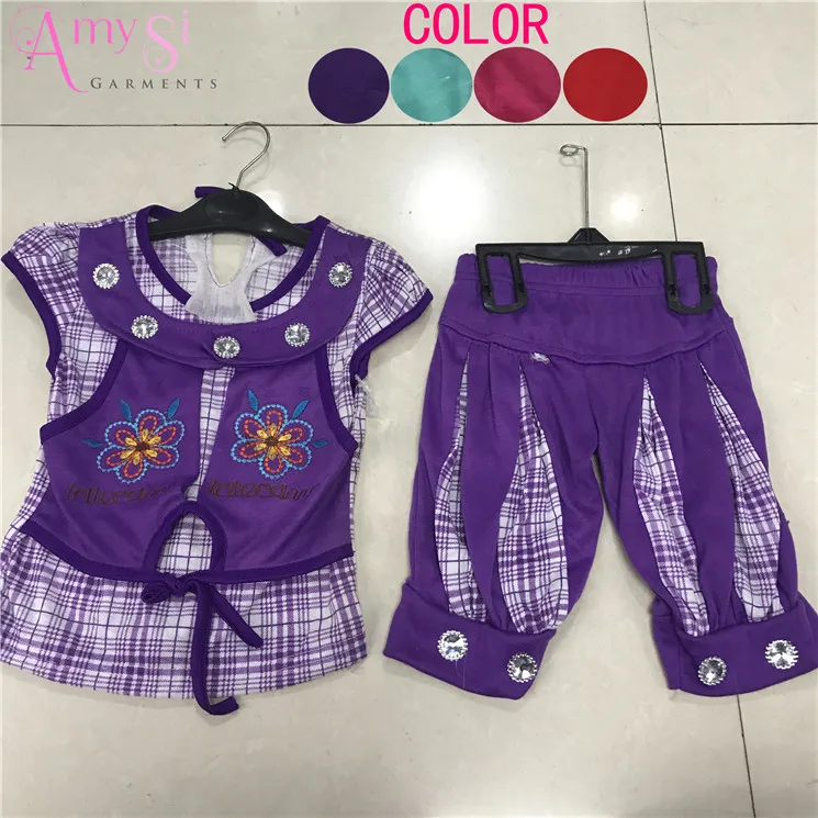 

1.75 USD GT011 Summer kids wear set cotton cartoon child clothes, baby girl clothes, wholesale baby clothes, Mixed color as picture