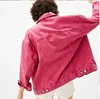 X84677B Europe wholesale price five solid color women denim jackets and coats