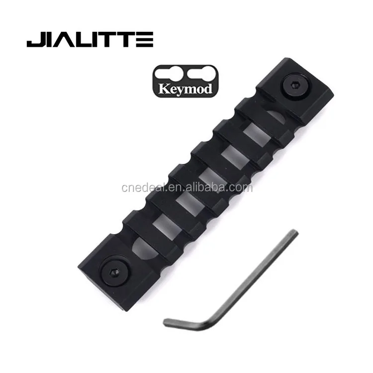 

Jialitte J237 Light weight Aluminum 7 Slot Picatinny Rail Section Keymod Mount Rail, Black