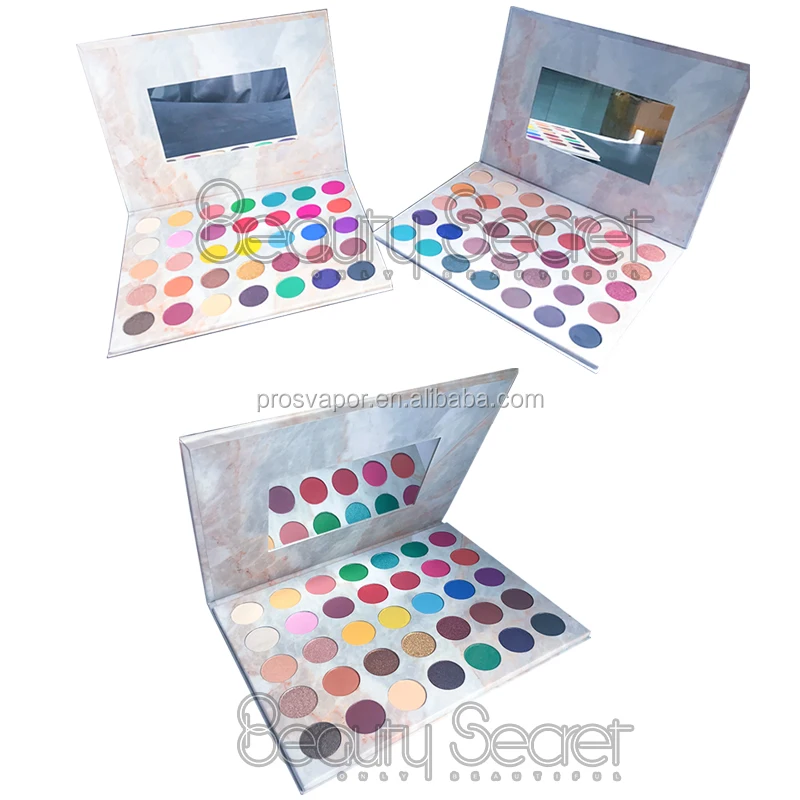 Private label makeup cosmetics no brand wholesale 35 bright color pressed eyeshadow palette