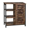 VASAGLE chinese living room antique industrial vintage metal wood corner sideboard