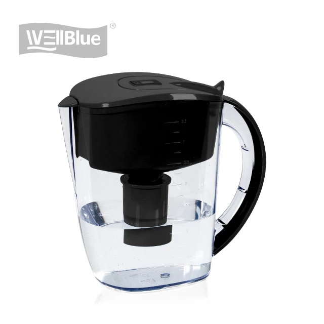 

3.5L Food Grade Plastic Wellblue Alkaline Water Filter Pitcher hydrogen water jug With PH : 8.5-10.0, Transparent