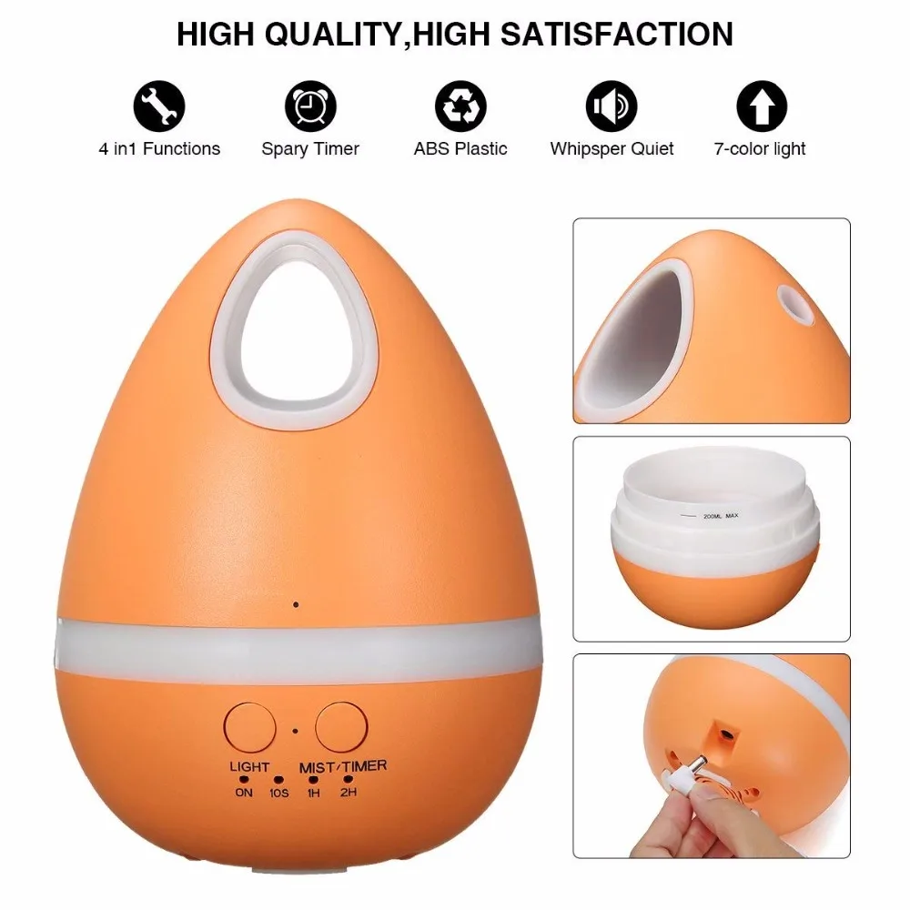 Forma De Huevo Fresco De La Niebla Humidificador Automático Fragancia