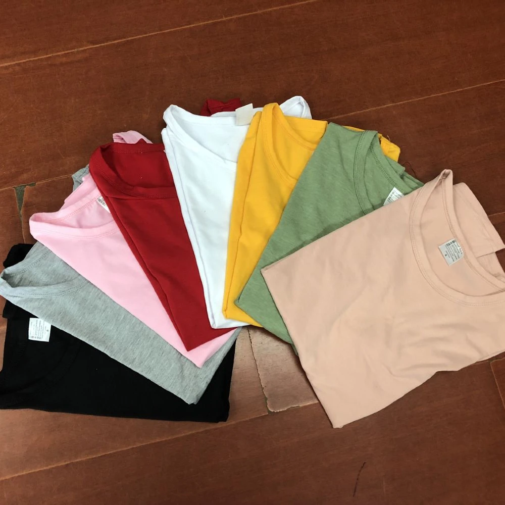 

custom 95%cotton 5%spandex t shirt women o neck white t-shirt, 2 colors
