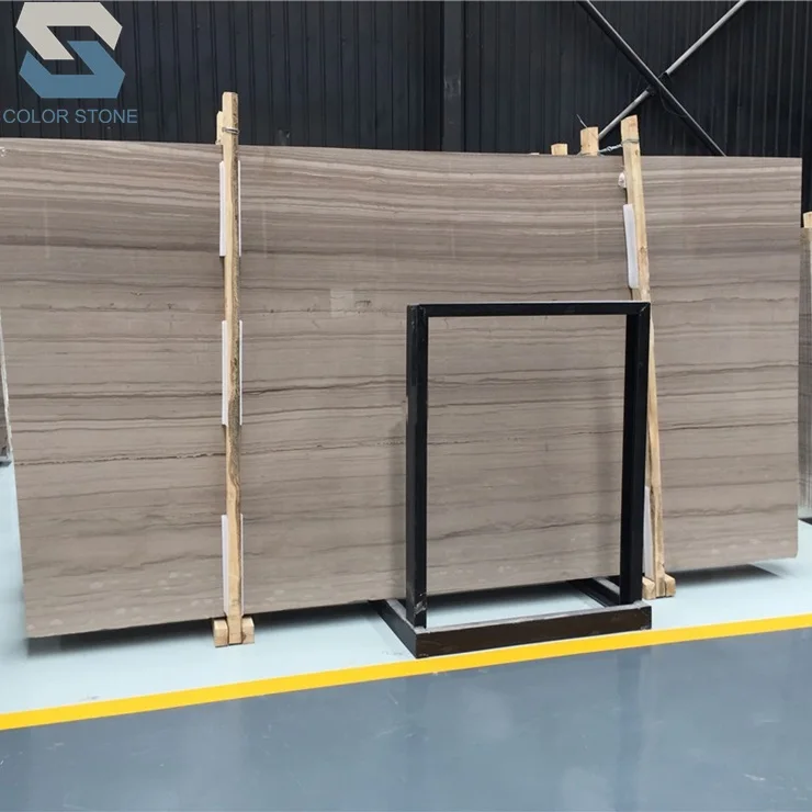 Cheapest Wooden Marble Slab Gray Wood Athens Grey For stairs and risers