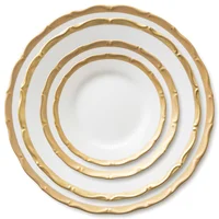 

Luxury royal 12K embossed gold porcelain dinner plate for wedding