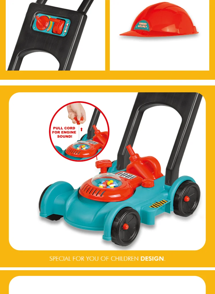 toy lawn mower with pull cord