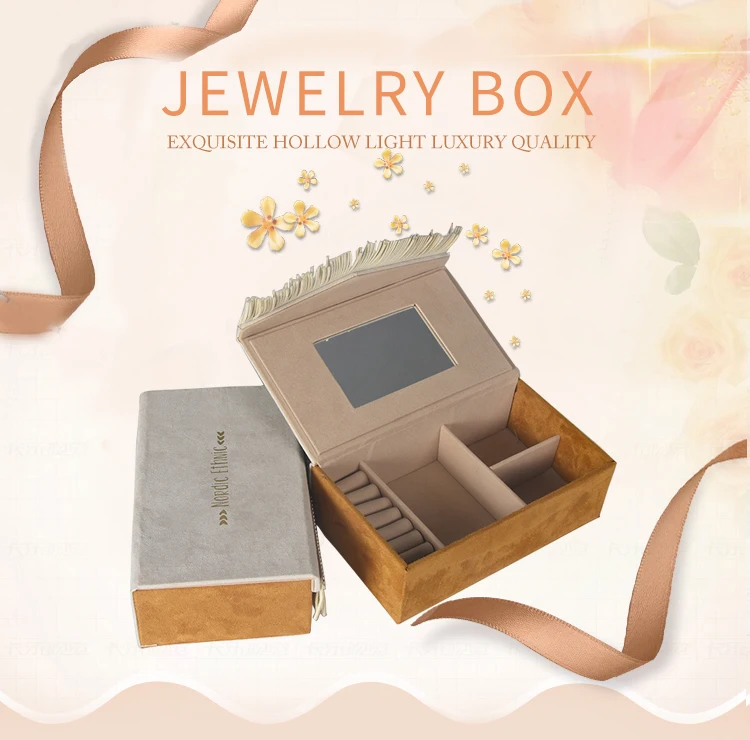 Custom Delicate Square Cloth Jewelry Gift Box for storage Necklace Bangle Bracelet Ring