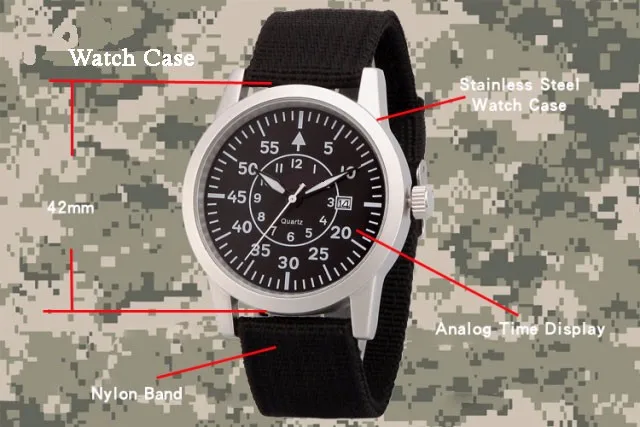 36mm Waterproof Luxury Watches Men Luminous Hands Dial Tradition Black Quartz Pilot Watch Men