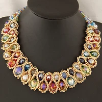 

Fancylove Jewelry Charm Gold Metal Jewelry Gorgeous Clear Black Rhinestone Women Necklace