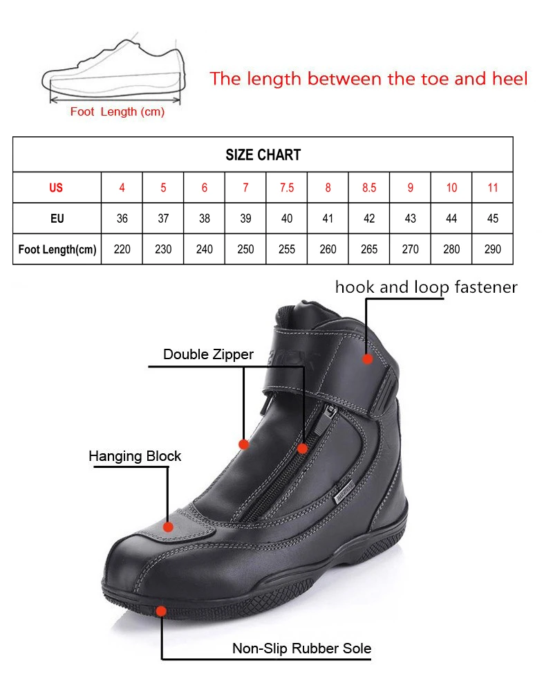ARCX Motorcycle Boots Genuine Cow Leather Waterproof Anti-skid Fashion Design Moto Racing Boots Motorbike Touring Riding Shoes