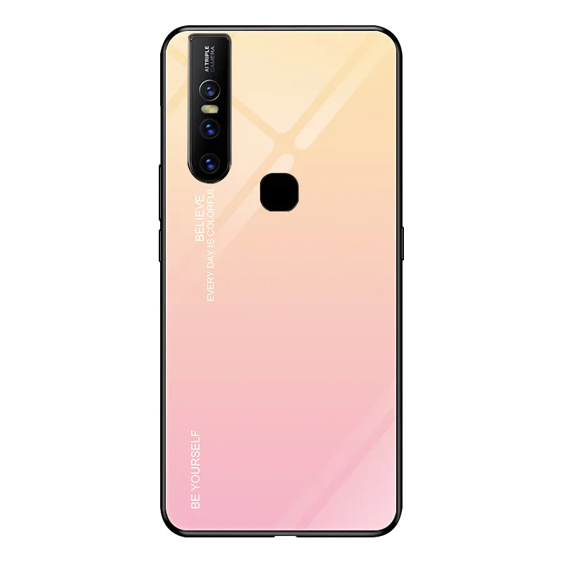 

Hot Selling Anti-Fall TPU Back Cover with Custom Tempered Glass Mobile Phone Cover for vivo V15 Case