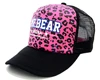 5 panel printed jersey leopard printed customize snap back women mesh cap