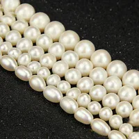 

natural gemstone beads loose freshwater pearls 8 mm white color
