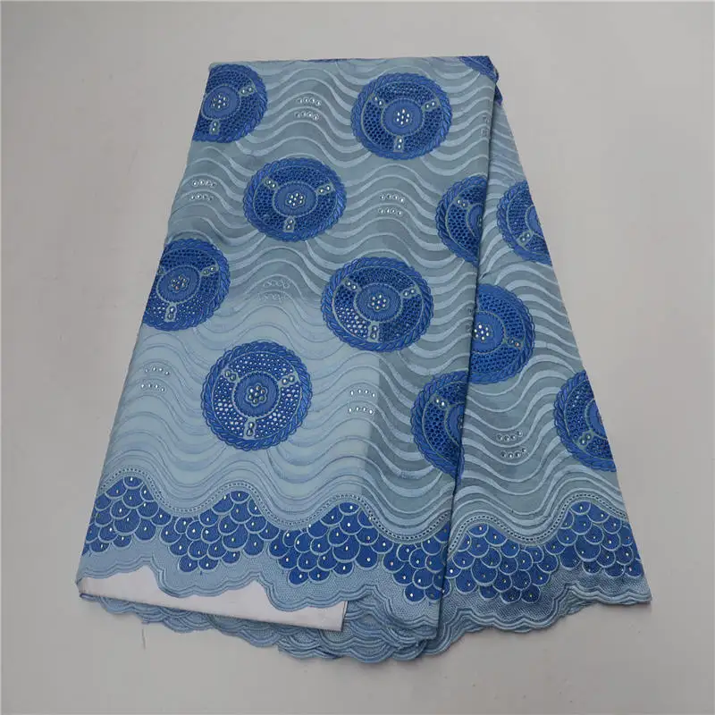 
LP80849-African Lace Fabric 2018 Embroidered Nigerian Laces Fabric Blue High Quality Swiss Voile Lace Fabric For Women Party 