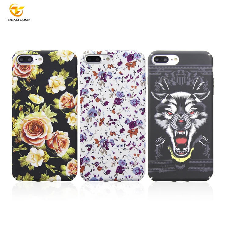 

High Quality Water Transfer Print Hard Plastic Rubber Coating For iPhone 7 Plus Cover Biodegradable Mobile Phone Case