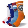 black white crew mens basketball pattern custom logo sporting socks