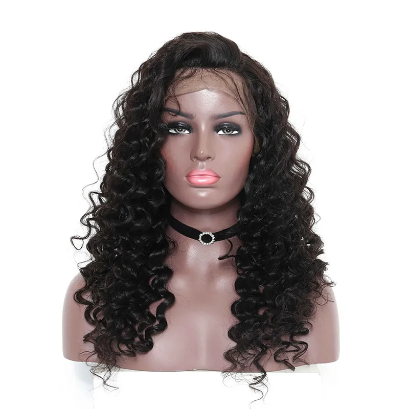 

Curly 360 lace frontal wig with130% Density Pre-Plucked lace wigs natural hairline, Pure color