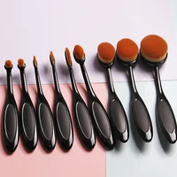 

Rose Gold Oval Tooth Professional Makeup Brush Set Private Label with 10 PCS Custom Logo Brush for Makeup