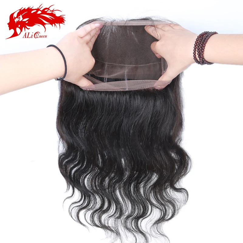 

Ali queen the best hair vendors 18inch 360 frontal closure brazilian human hair, Natual color