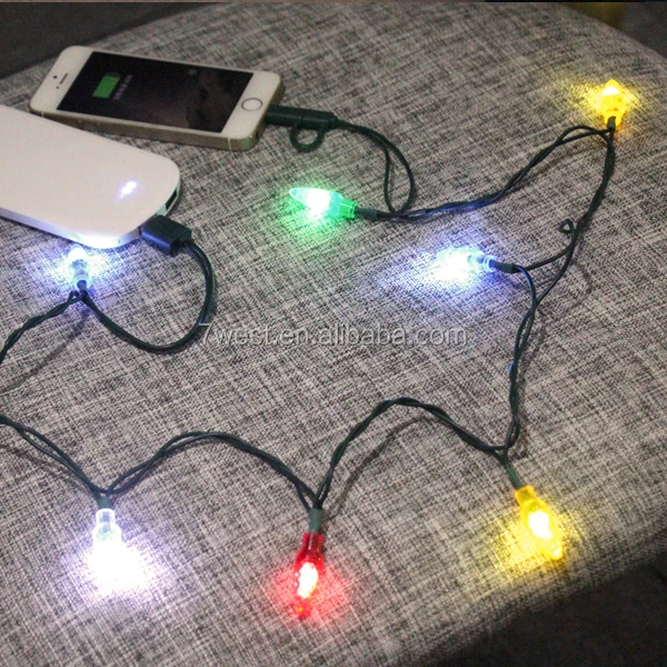 

Christmas LED Light Phone Charger Cable String Lights USB Charging For iPhone