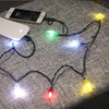 Christmas LED Light Phone Charger Cable String Lights USB Charging For iPhone