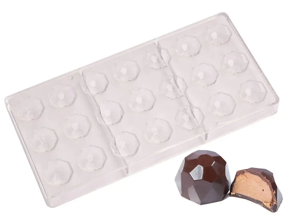 Stampo Per Cioccolato 21 In 1 In Policarbonato Trasparente – 27,4x13,5 Cm – Per Cioccolatini, Cubetti Di Ghiaccio E Mini Torte Sferiche - 6