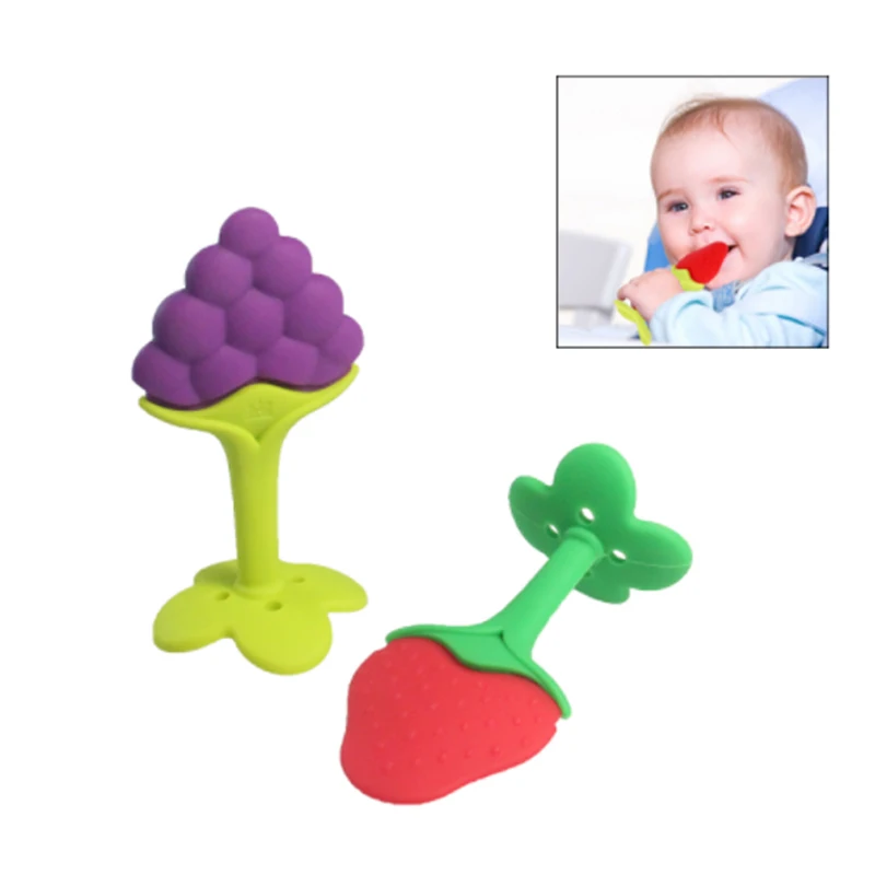 Soft Bpa Free Fruit Silicone Babyteether Silicone Teether Toy With