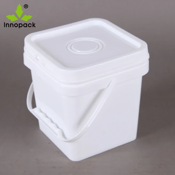 2 Liters White Square Plastic Bucket For Powder Packing Buy Square