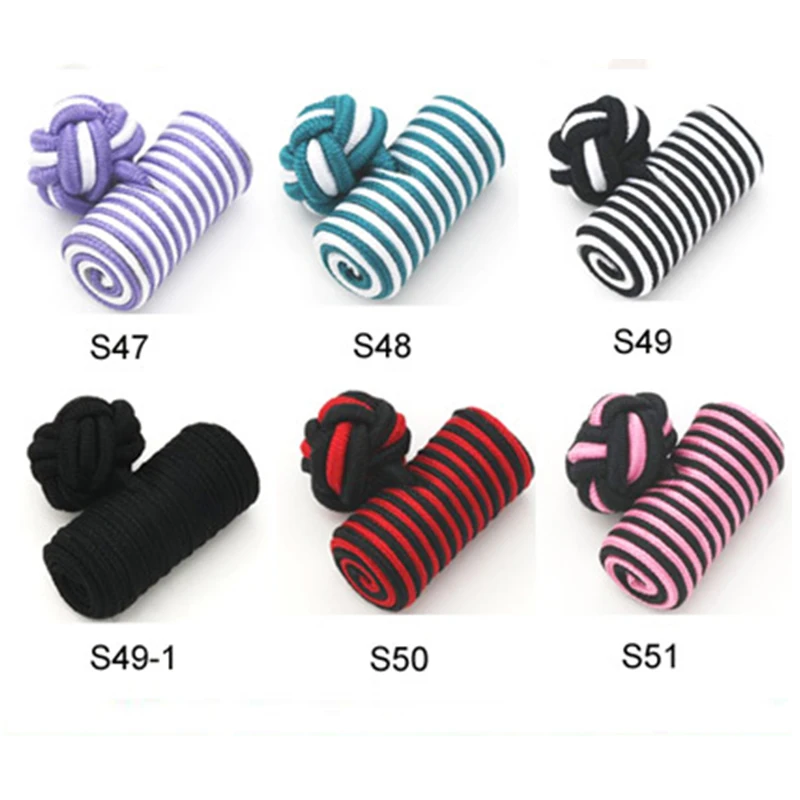 

Wholesale custom silk knot cufflinks barrel elastic cufflinks, As pictures