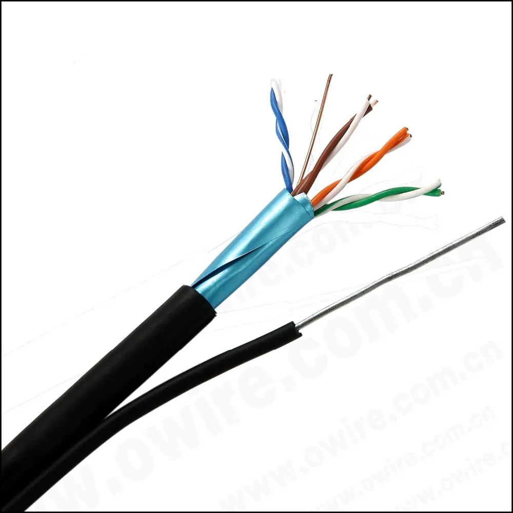 
100% Copper outdoor Cat5e cat6 FTP cable with steel messenger 