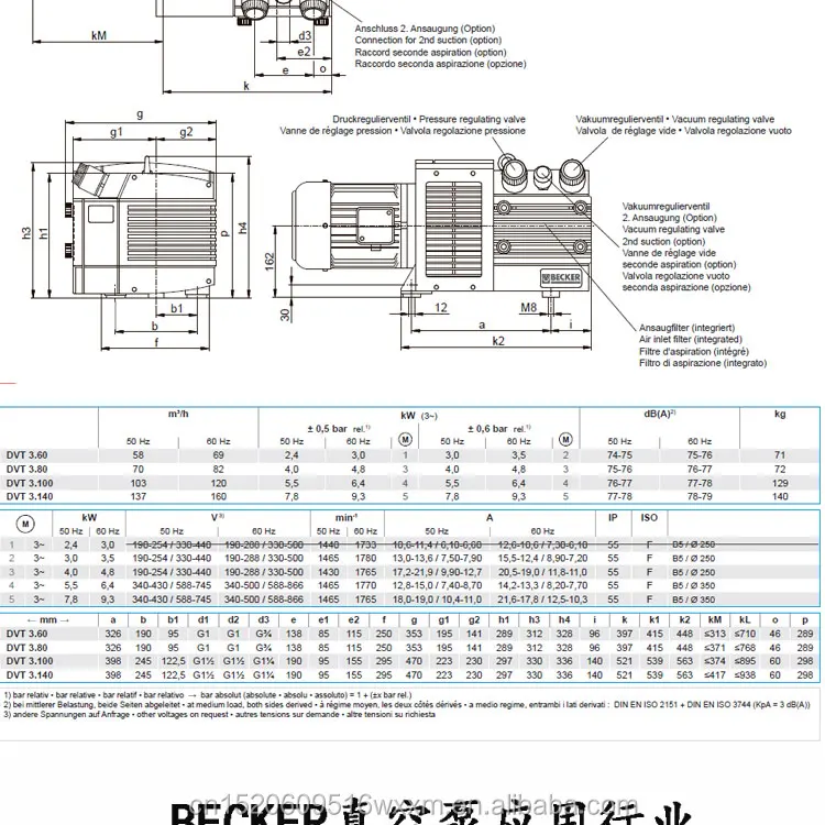 Industrial Vt4.25 Vt4.40 Oil Free Rotary Becker Vacuum Pump Buy