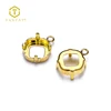 Gold Plated claw stone cabochon tray prong jewelry setting