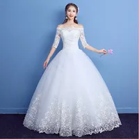

2019 Vestidos De Novia hemline illusion lace half sleeves sweetheart sexy wedding dress ball gown