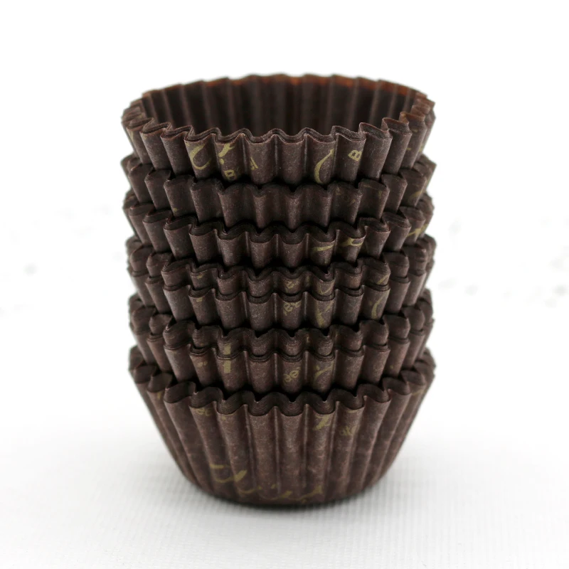 
Hot Sale Party Cheap Cupcake Liners Molds Print Brown Paper Cupcake Liners 