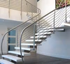 Y shape staircase design stainless steel timber staircase mono stringer