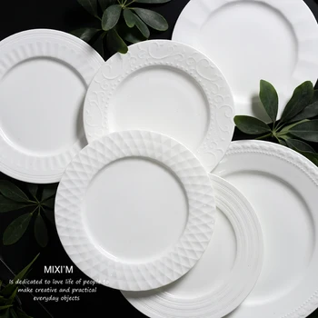 Wholesale Ceramic Plate Cheap Bulk Flat White Porcelain Dinner