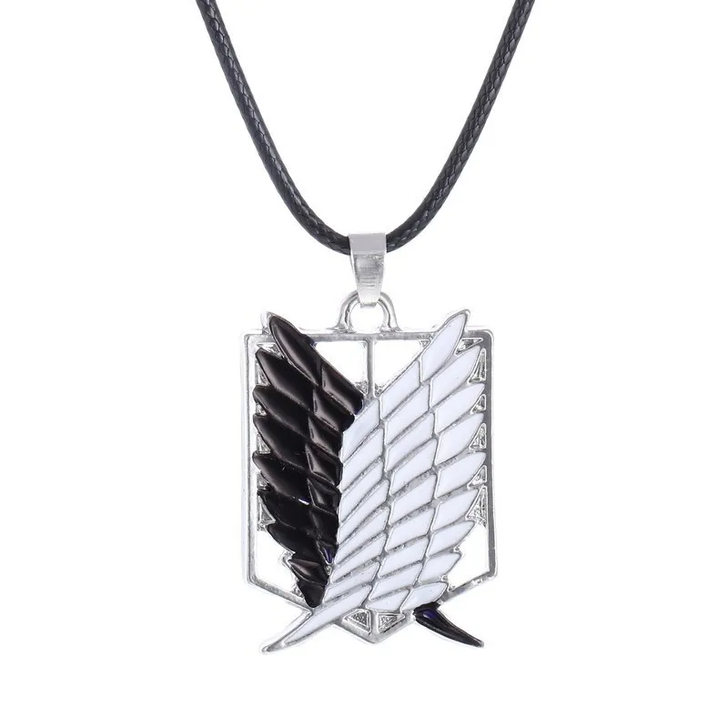 Metal Anime Attack on Titan Wings of Liberty Pendant Necklace Shingeki no Kyojin Cosplay Necklace Survey Corps Choker Necklace