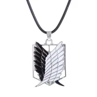 

Metal Anime Attack on Titan Wings of Liberty Pendant Necklace Shingeki no Kyojin Cosplay Necklace Survey Corps Choker Necklace