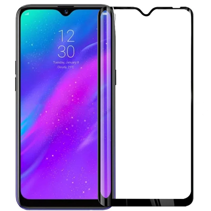 

Custom size universal premium quality 10d silk printing tempered glass film touch screen protector for oppo realme 3