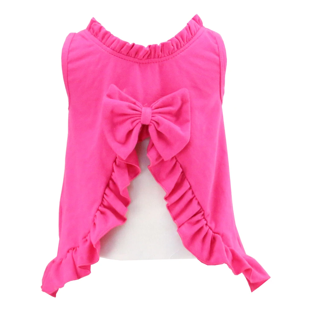 hot pink ruffle shirt