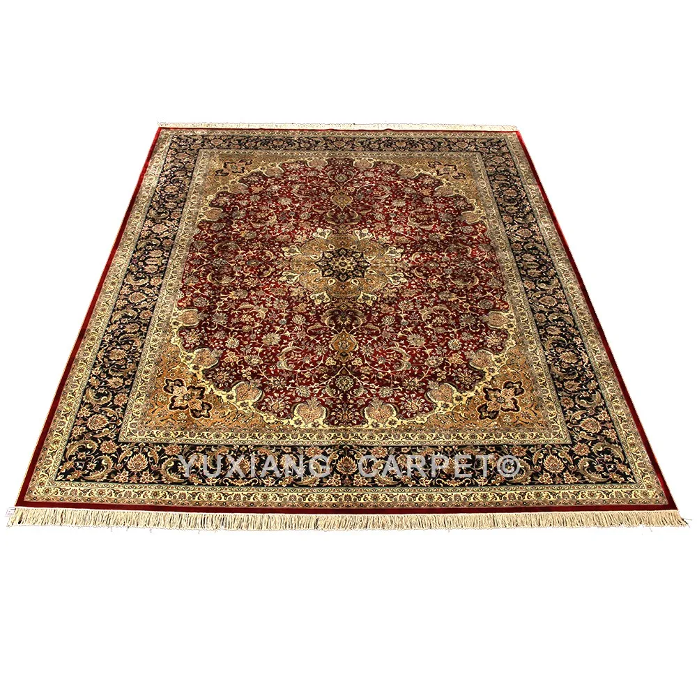 100 Silk Arabic Carpet For Hotel Lounge Rug Casino With Large Red High
