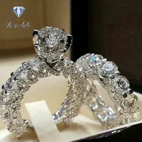 

Best European and American hot luxurious round big diamond ring diamond engagement band ring for women men diamond band ring