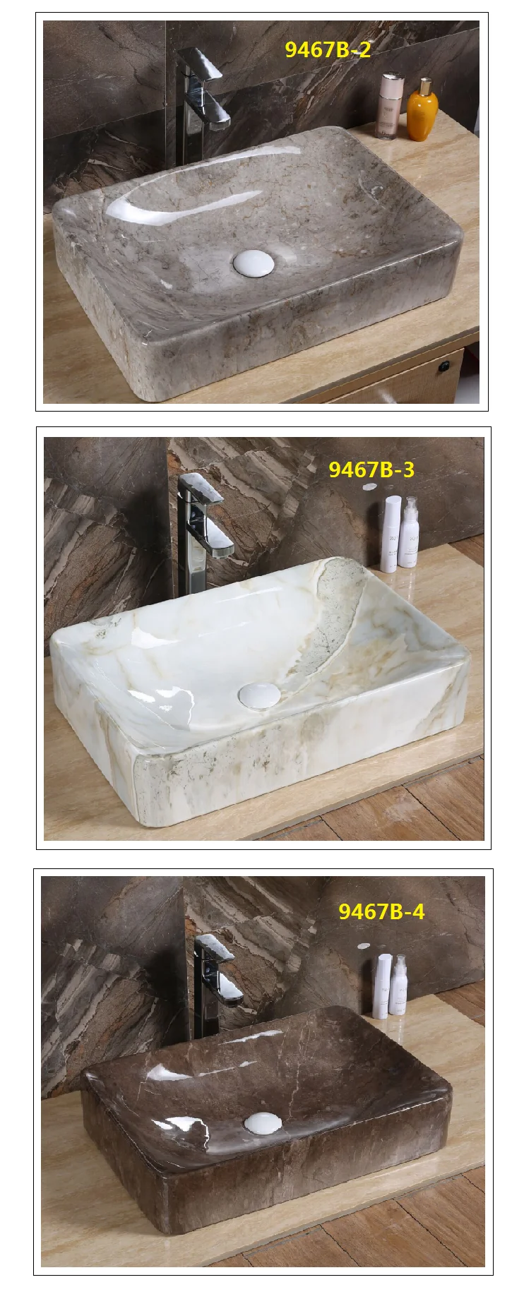 cheap price  marble lines  bathroom ceramic wash basin artificial marble rectangle  art basin