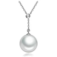 

CMX01 Exquisite Sterling Silver 925 Love Seashell Pearl Engagement Drop Shell Pendant Necklace Jewelry