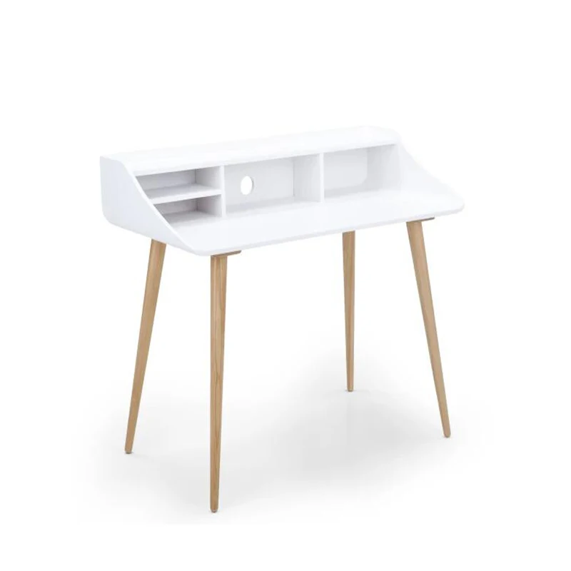 White Painted Plywood Curved Computer Writing Desk Buy Plywood