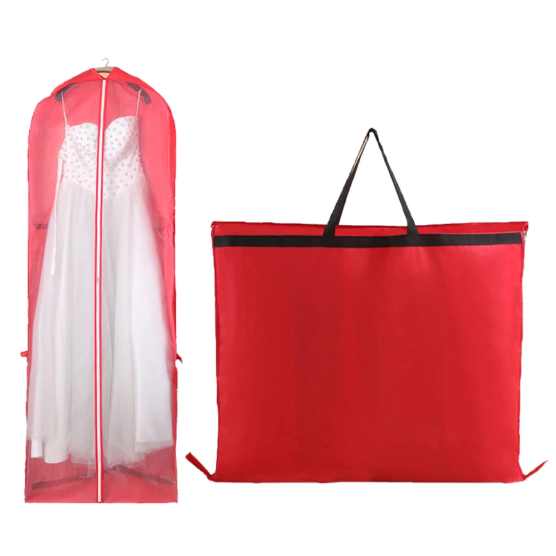 

wholesale Custom foldable clear non-woven dust Garment wedding Dress & Gown garment bags